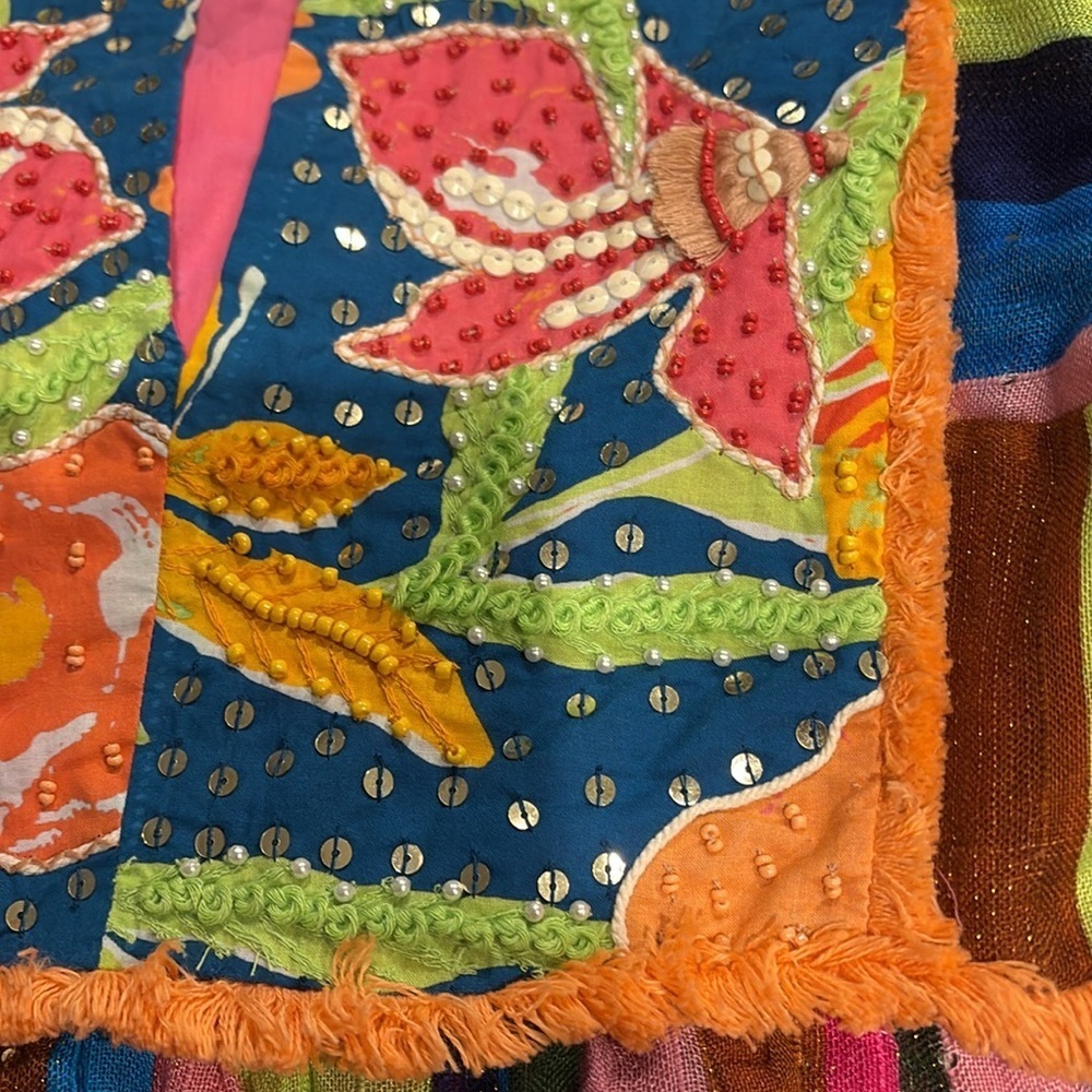 🍀SUPER UNIQUE🍀Anthropologie NWT Verb by Pallavi Singhee  Beaded  Blouse Size S. - Picture 15 of 16